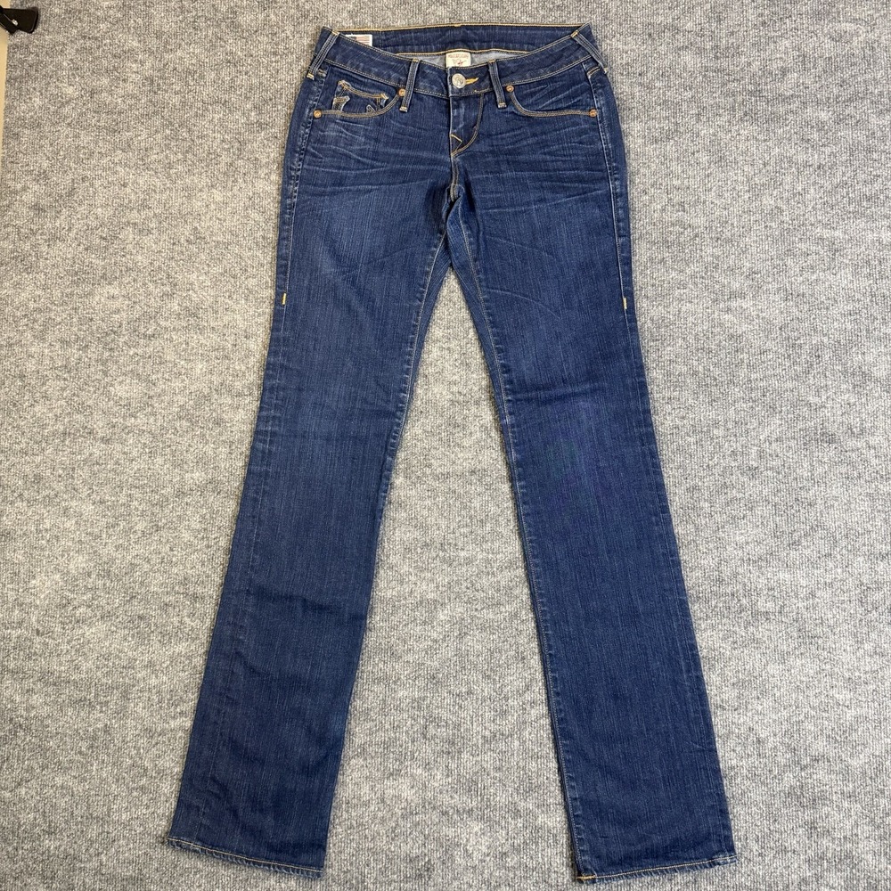 True Religion Johnny Jeans Women 28 Blue Medium Wash Straight Stretch USA Made